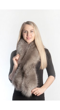 Grey fox fur scarf